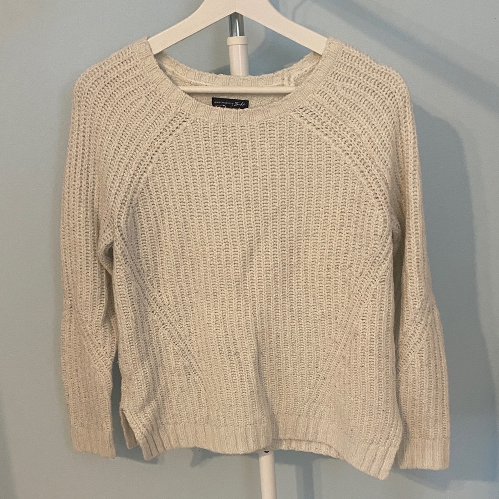 American Eagle Outfitters White Knit Sweater